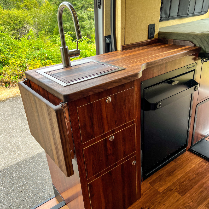 vanlife convertible shower