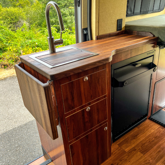 vanlife convertible shower